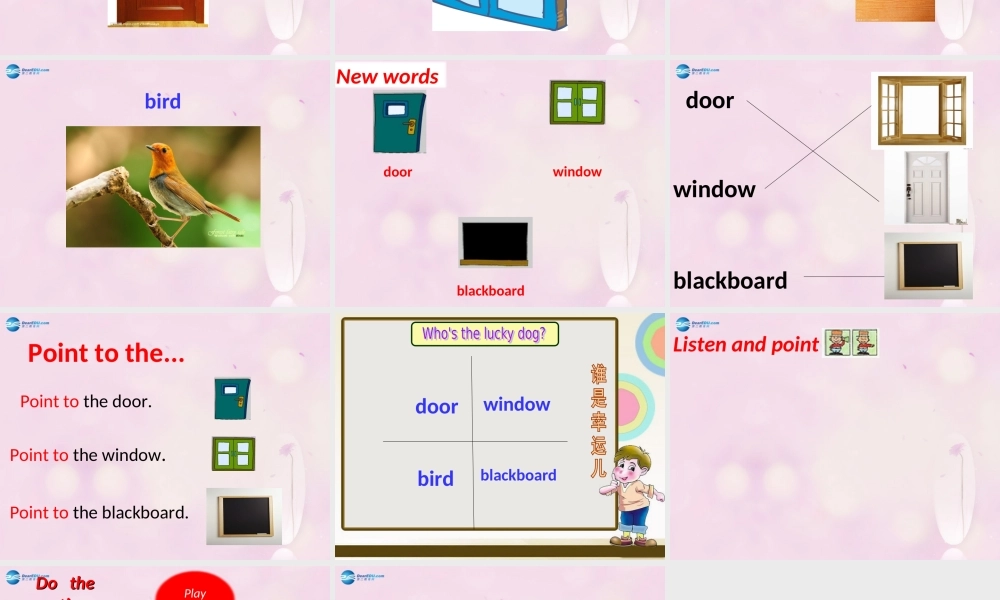 2014秋三年级英语上册 Module 3 Unit 1 Point to the door课件1 外研版（一起）