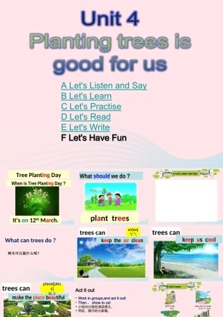 XS六英下Unit 4 Planting trees is good for us课件