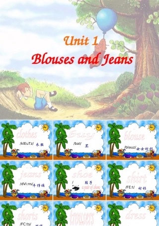 四年级英语上册《Module 1 Unit 1 Blouses and Jeans》课件2 广州版广州版小学四年级上册英语课件
