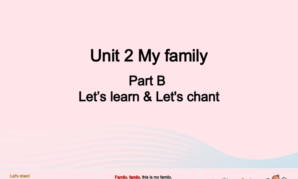 2020春三年级英语下册 Unit 2 My family B Let's learn Let's chant课件+素材 人教PEP版