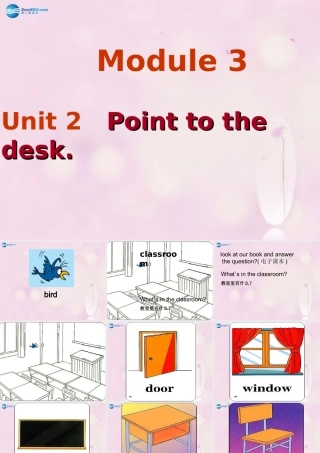 2014秋三年级英语上册 Module 3 Unit 2 Point to the desk课件2 外研版（一起）