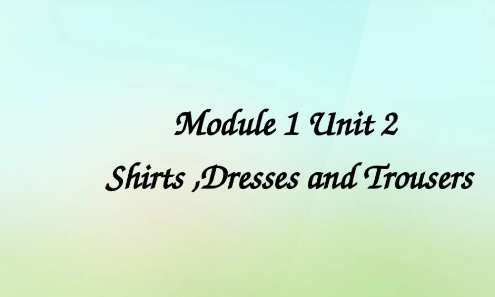 四年级英语上册《Module 1 Unit 2 Shirts, Dresses and Trousers》课件2 广州版广州版小学四年级上册英语课件