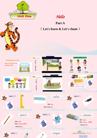 2019秋三年级英语上册 Unit 1 Hello Part A Let's learn Let's chant教学课件+素材 人教PEP版