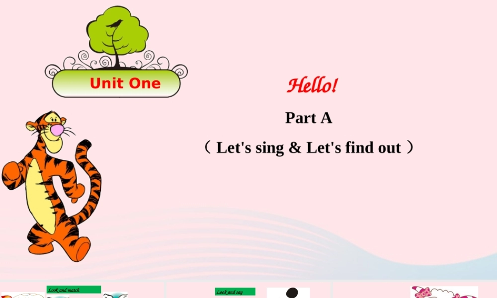 2019秋三年级英语上册 Unit 1 Hello Part A Let's sing Let's find out教学课件+素材 人教PEP版