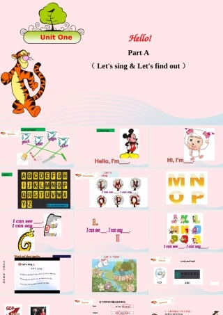 2019秋三年级英语上册 Unit 1 Hello Part A Let's sing Let's find out教学课件+素材 人教PEP版