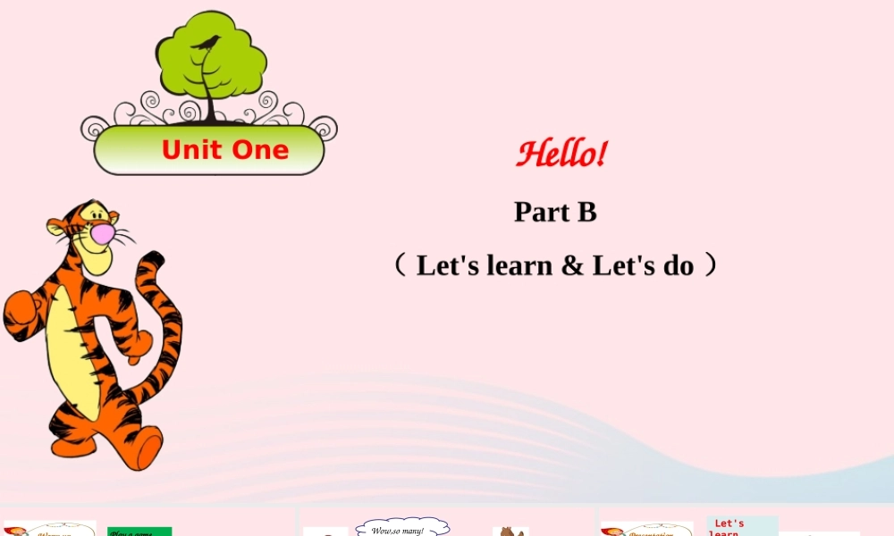 2019秋三年级英语上册 Unit 1 Hello Part B Let's learn Let's do教学课件+素材 人教PEP版