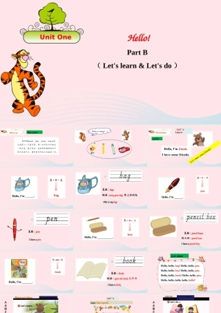 2019秋三年级英语上册 Unit 1 Hello Part B Let's learn Let's do教学课件+素材 人教PEP版