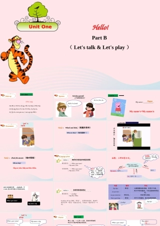 2019秋三年级英语上册 Unit 1 Hello Part B Let's talk Let's play教学课件+素材 人教PEP版