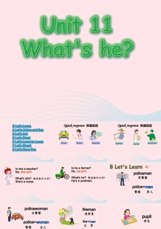 XS三英下Unit 11 What's he课件