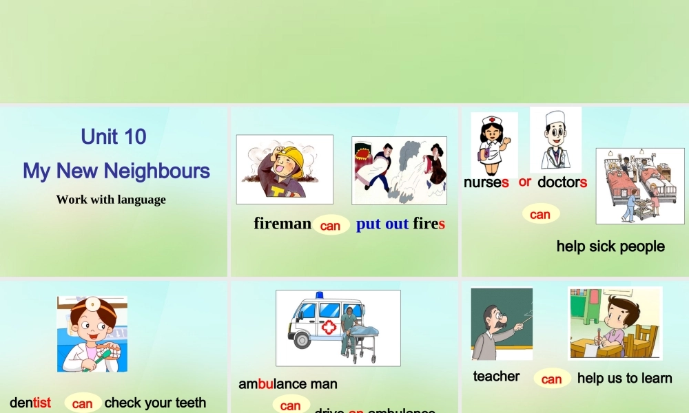 四年级英语上册《Module 4 Unit 10 My New Neighbours》课件2 广州版广州版小学四年级上册英语课件