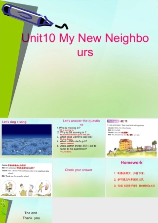 四年级英语上册《Module 4 Unit 10 My New Neighbours》课件3 广州版广州版小学四年级上册英语课件