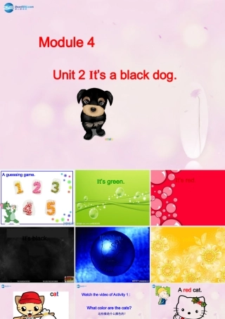 2014秋三年级英语上册 Module 4 Unit 2 It’s a black dog课件5 外研版（一起）