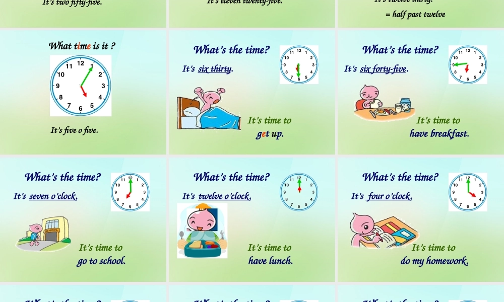 四年级英语上册《Module 5 Unit 14 Time for School》课件 广州版广州版小学四年级上册英语课件