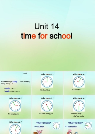 四年级英语上册《Module 5 Unit 14 Time for School》课件 广州版广州版小学四年级上册英语课件