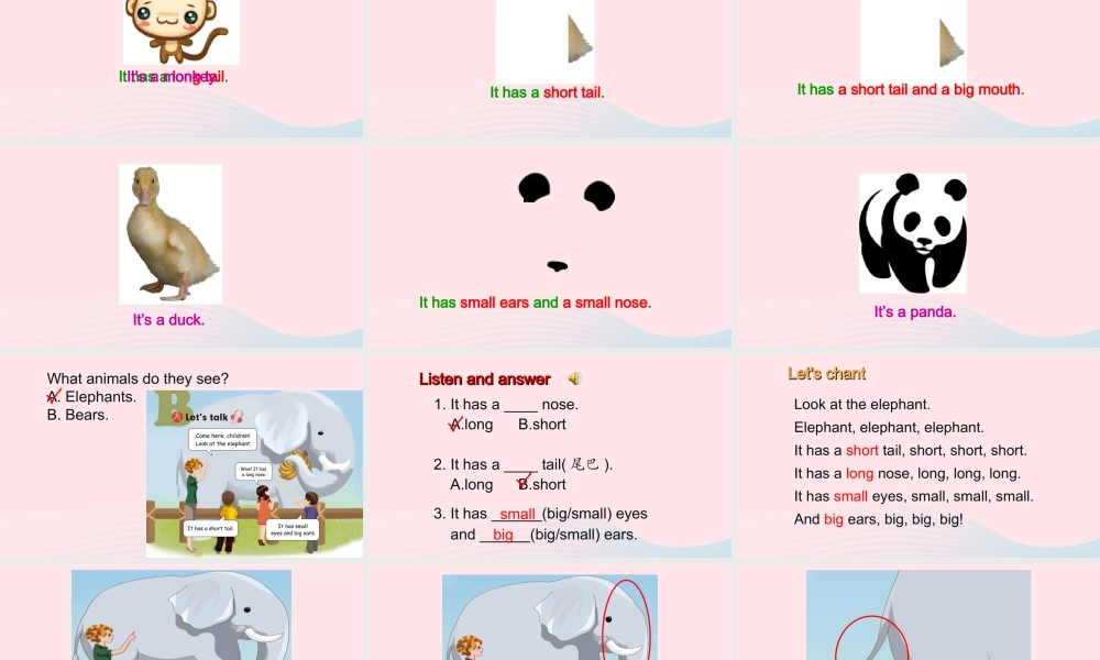 2020春三年级英语下册 Unit 3 At the zoo B Let's talk Make a monster课件+素材 人教PEP版