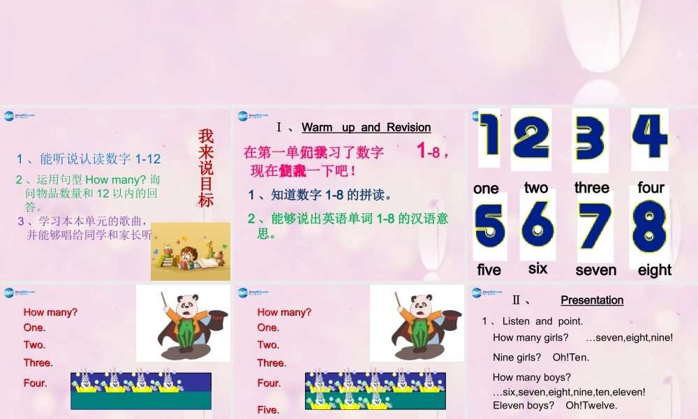 2014秋三年级英语上册 Module 5 Unit 2 Nine girls课件4 外研版（一起）