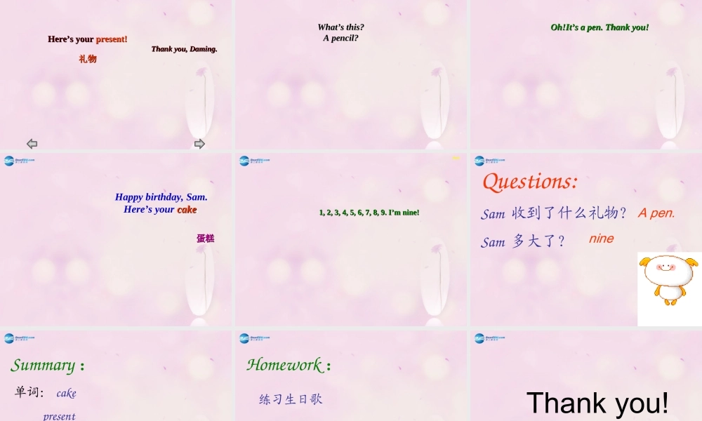 2014秋三年级英语上册 Module 6 Unit 1 Happy birthday课件1 外研版（一起）