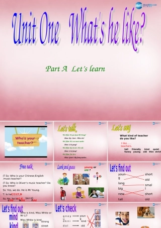 五年级英语上册 Unit1 What's he like课件1 人教PEP