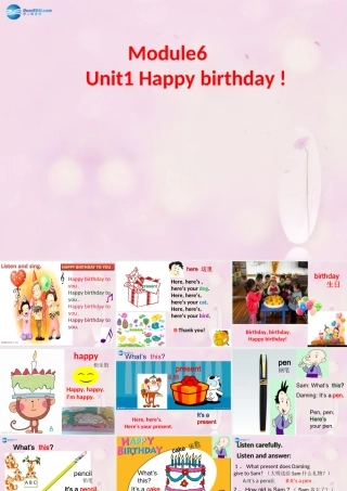 2014秋三年级英语上册 Module 6 Unit 1 Happy birthday课件5 外研版（一起）