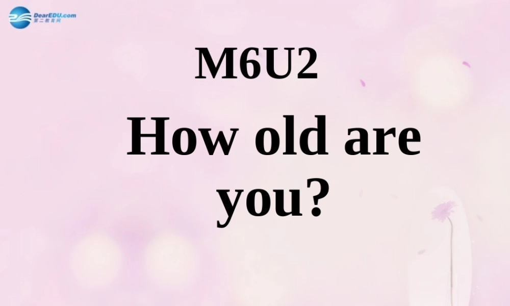 2014秋三年级英语上册 Module 6 Unit 2 How old are you课件1 外研版（一起）