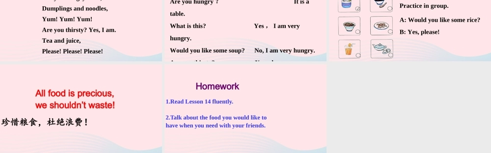 2020春三年级英语下册 Unit 3 Food and Meals Lesson 14 Would You Like Some Soup课件+素材 冀教版（三起）