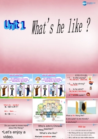 五年级英语上册 Unit1 What's he like课件6 人教PEP