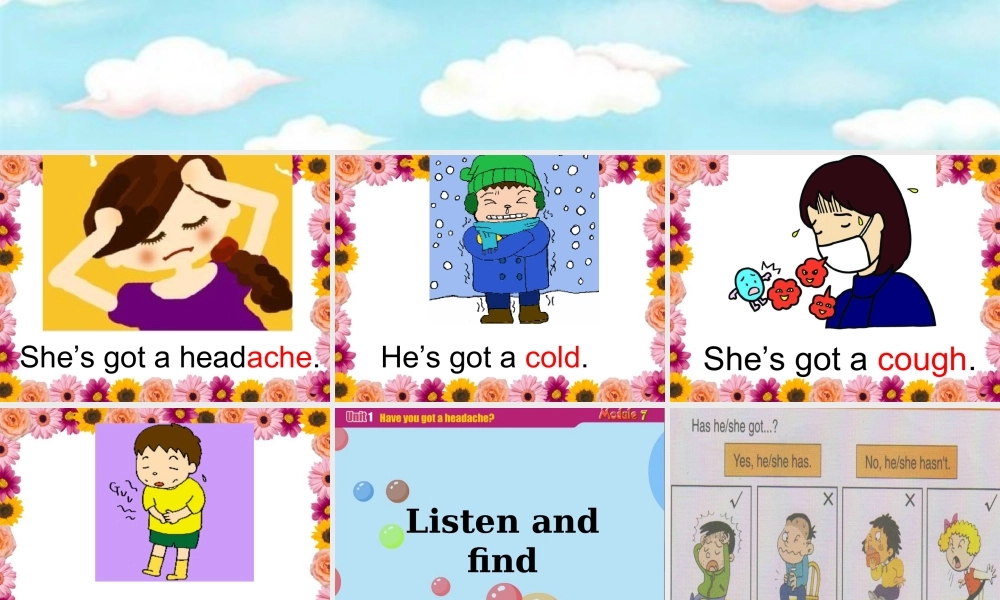 2014秋三年级英语上册 Module 7 Unit 2 She’s got a cold课件1 外研版（一起）