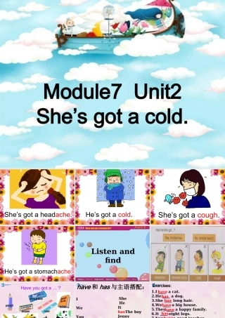2014秋三年级英语上册 Module 7 Unit 2 She’s got a cold课件1 外研版（一起）