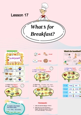 2020春三年级英语下册 Unit 3 Food and Meals Lesson 17 What’s for Breakfast课件+素材 冀教版（三起）
