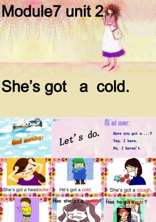 2014秋三年级英语上册 Module 7 Unit 2 She’s got a cold课件2 外研版（一起）