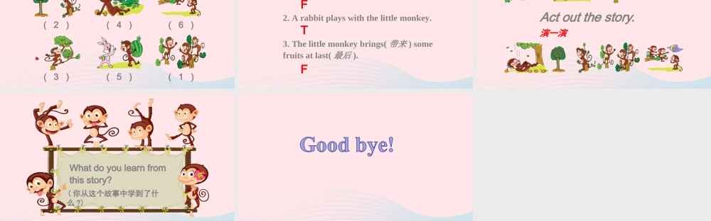 2020春三年级英语下册 Unit 4 Food and Restaurants Lesson 24 Alittle Monkey课件+素材 冀教版（三起）