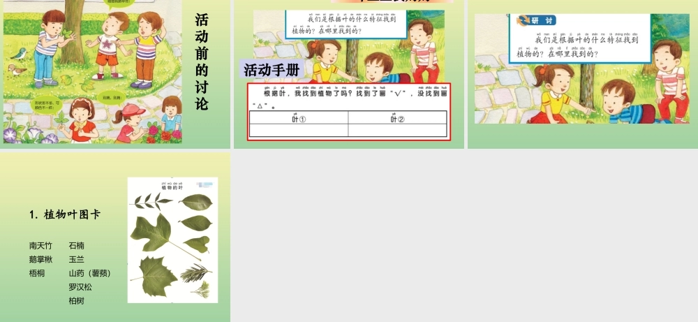 一年级科学上册 第1单元 植物 1.4 这是谁的叶课件 教科版-教科版小学一年级上册自然科学课件
