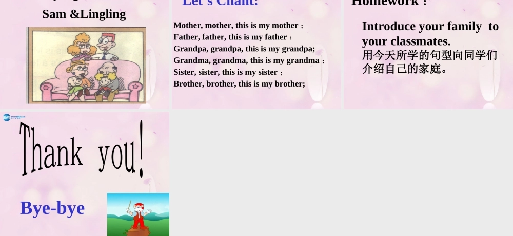 2014秋三年级英语上册 Module 9 Unit 1 This is my mother课件2 外研版（一起）