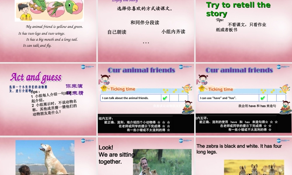 五年级英语上册 Unit3 Our animal friends课件3 译林版