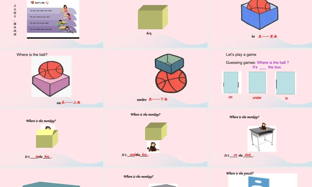 2020春三年级英语下册 Unit 4 Where is my car Part A Let's learn课件+素材 人教PEP版