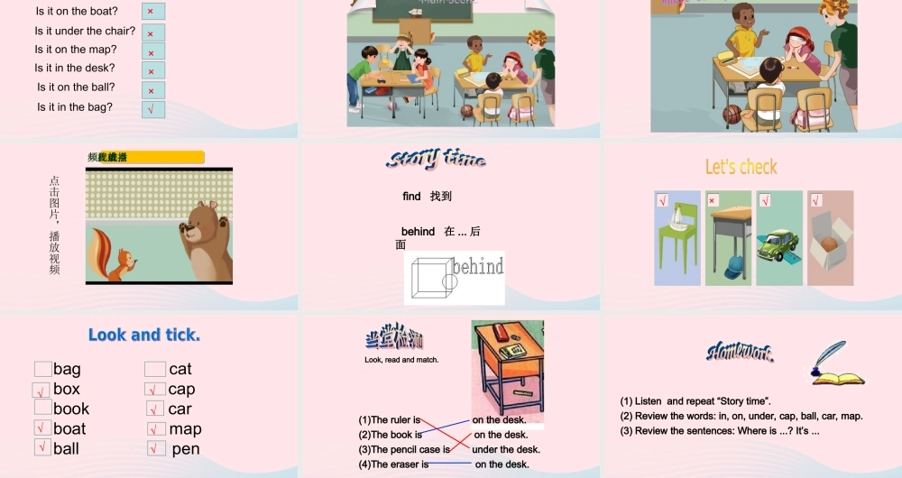 2020春三年级英语下册 Unit 4 Where is my car Part B Start to read课件+素材 人教PEP版