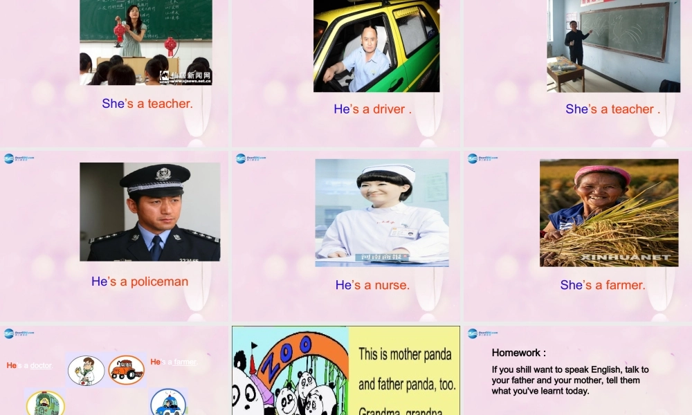 2014秋三年级英语上册 Module 9 Unit 2 He’s a doctor课件5 外研版（一起）