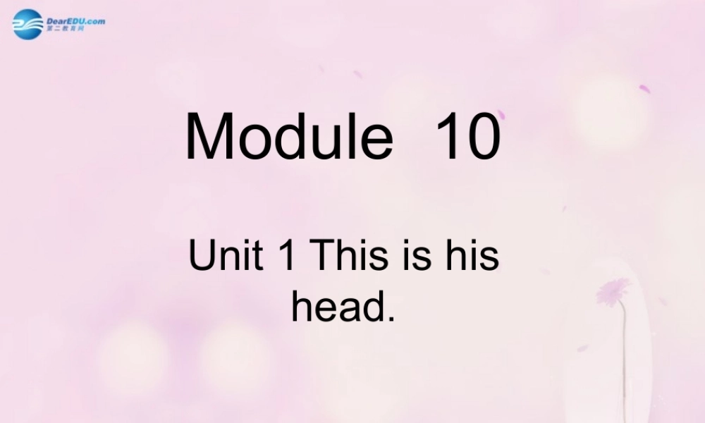 2014秋三年级英语上册 Module 10 Unit 1 This is his head课件2 外研版（一起）