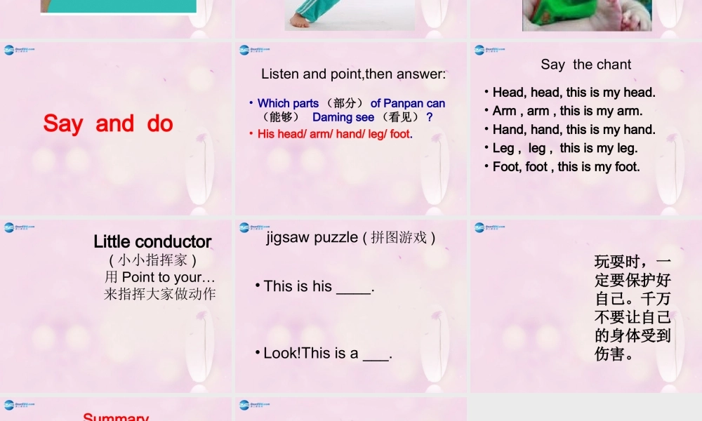 2014秋三年级英语上册 Module 10 Unit 1 This is his head课件2 外研版（一起）