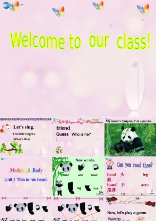 2014秋三年级英语上册 Module 10 Unit 1 This is his head课件3 外研版（一起）