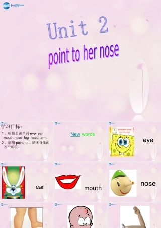 2014秋三年级英语上册 Module 10 Unit 2 Point to her nose课件2 外研版（一起）