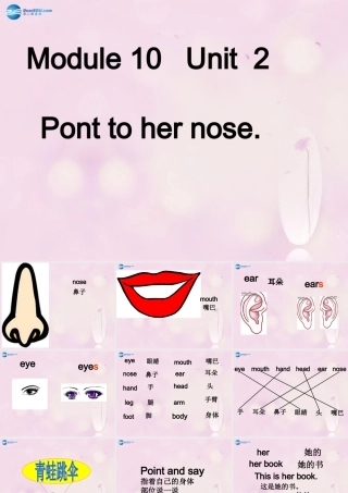 2014秋三年级英语上册 Module 10 Unit 2 Point to her nose课件3 外研版（一起）