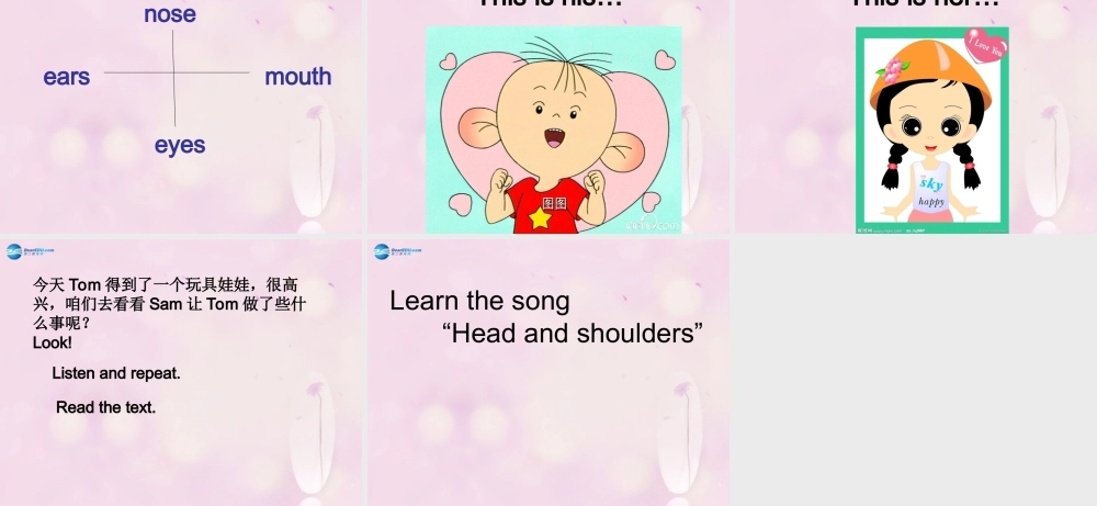 2014秋三年级英语上册 Module 10 Unit 2 Point to her nose课件4 外研版（一起）