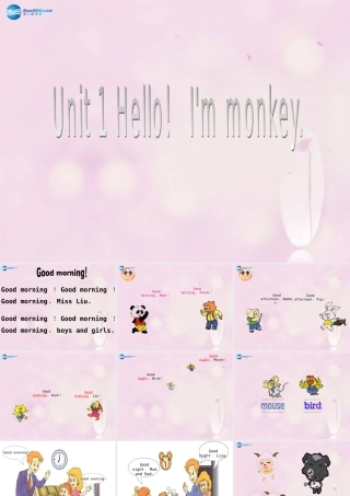 2014秋三年级英语上册 Unit 1 Hello! I’m Monkey课件1 人教版（精通）
