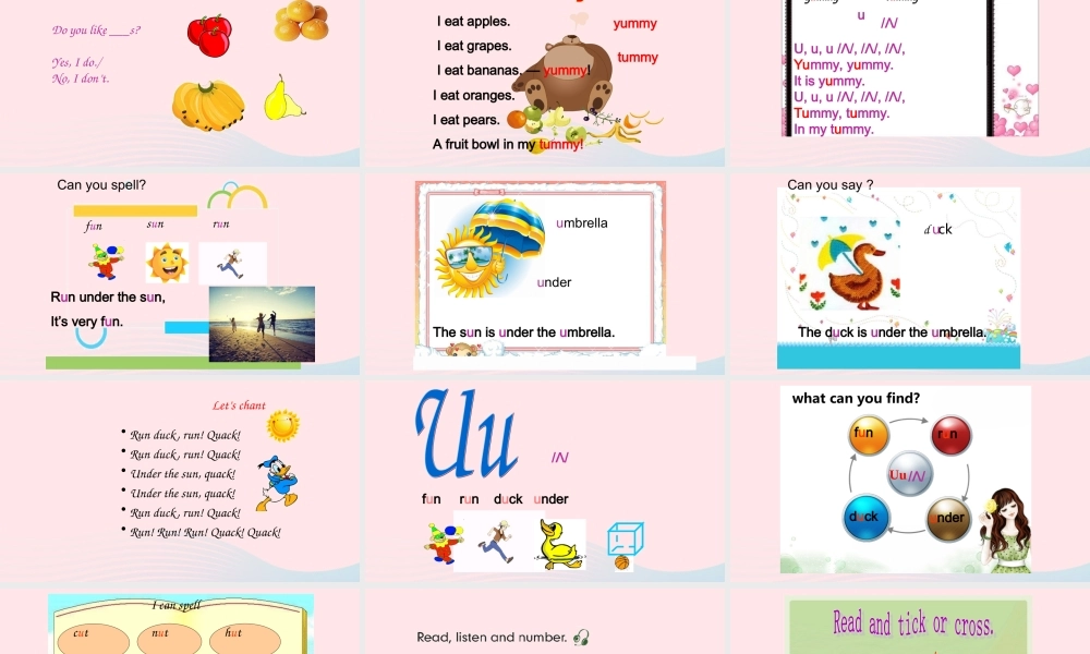 2020春三年级英语下册 Unit 5 Do you like pears Part A Let's spell课件+素材 人教PEP版