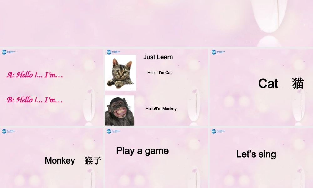 2014秋三年级英语上册 Unit 1 Hello! I’m Monkey课件2 人教版（精通）