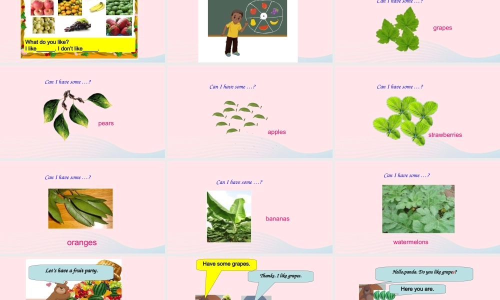 2020春三年级英语下册 Unit 5 Do you like pears Part B Let's  talk课件+素材 人教PEP版