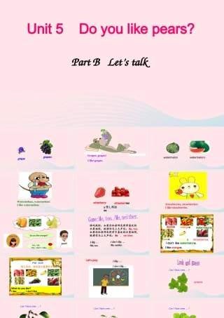 2020春三年级英语下册 Unit 5 Do you like pears Part B Let's  talk课件+素材 人教PEP版