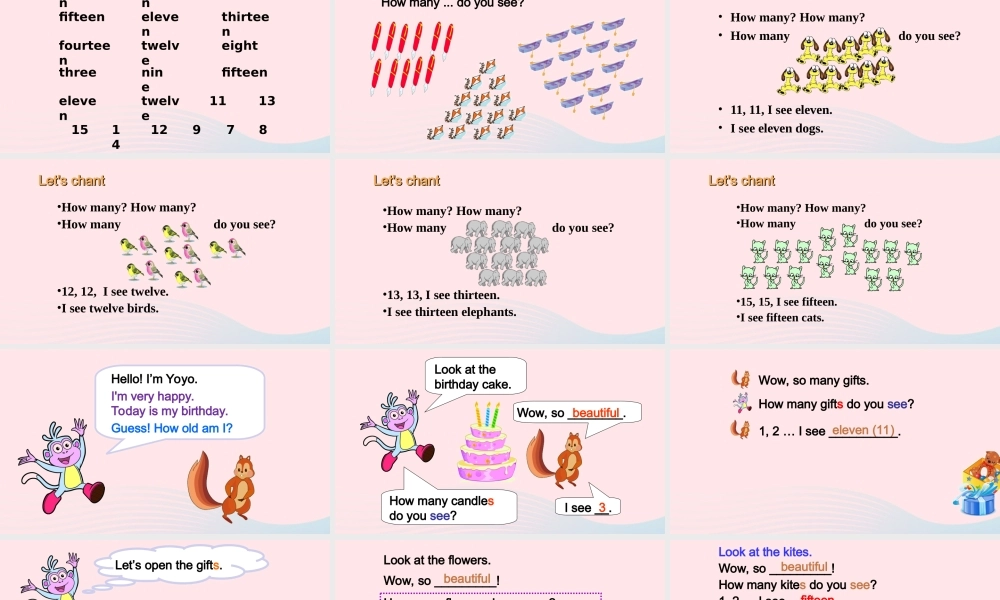 2020春三年级英语下册 Unit 6 How many A Let's talk Find and count课件+素材 人教PEP版