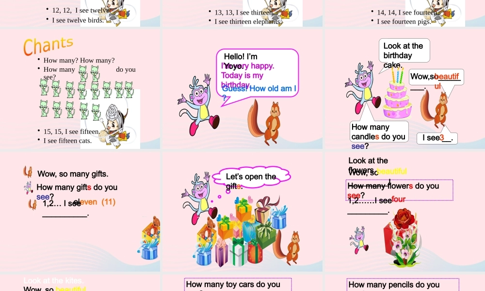 2020春三年级英语下册 Unit 6 How many Part A Let's talk Find and count课件+素材 人教PEP版